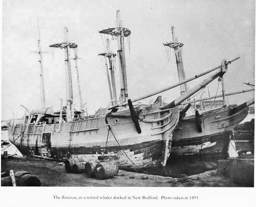 Girards ship, Rousseau, sold at Girards death to a New Bedford, Mass. firm and used as whaler. Photo as a retired whaler in New Bedford, RI 1893