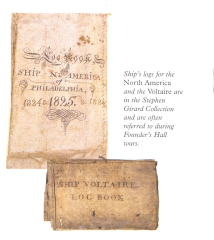 Ships logs for the NorthAmerica and the Voltaire in the Stephen Girard collection